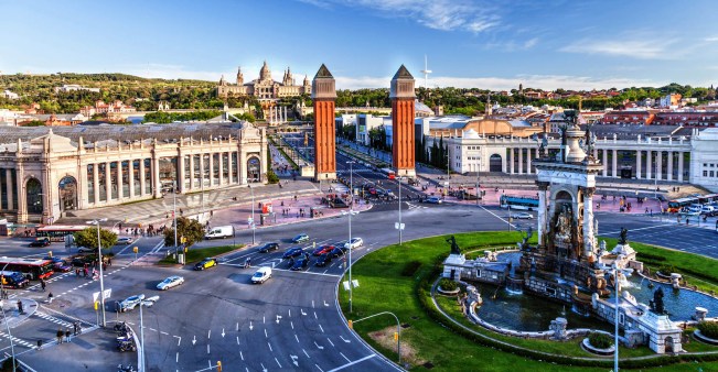 view of the center of Barcelona. Spain